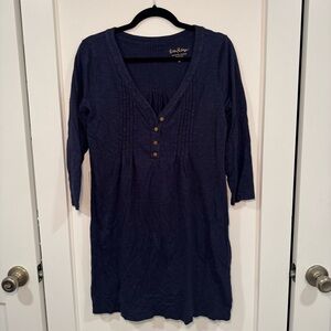 Lilly Pulitzer Long Sleeve Navy Shirt Dress with Gold Buttons‎ | Size Medium